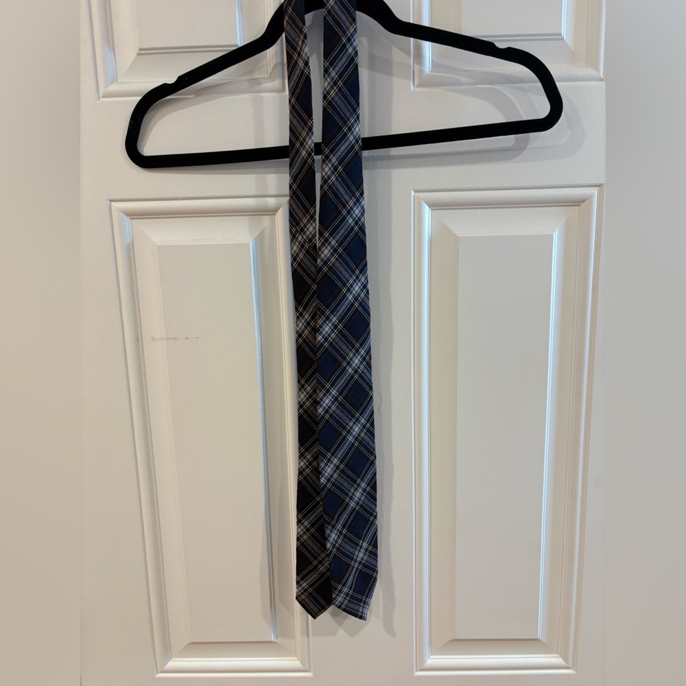 Pendleton Navy and Yellow Plaid Tie 100% wool